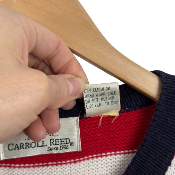 Carroll Reed Women's M Nautical Knit Cardigan Button Up Cotton Colorful 90's - Picture 5 of 16